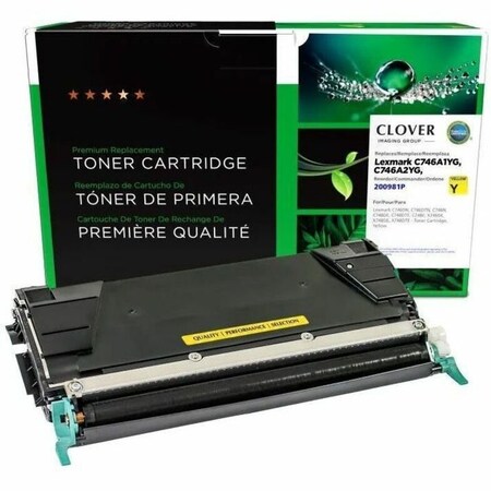 Clover Imaging Group Remanufactured Yellow Toner Cartridge for Lexmark C746/C748 200981P