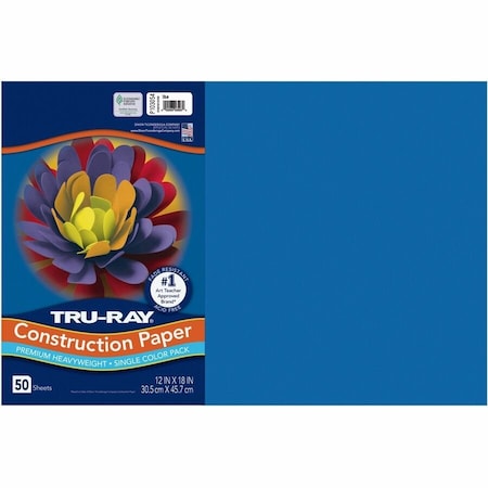 Tru-Ray Heavyweight Construction Paper, Blue, 50PK PAC103054