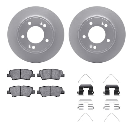 Dynamic Friction Co DFC GEOSPEC Coated Rotors with 5000 Brake Pads - Ceramic and Hardware 4512-03147