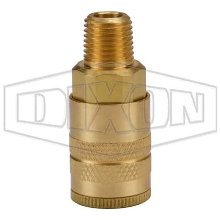 Dixon Air Chief Industrial Automotive Male Quick Connect Coupler, 1/8-27 Nominal, 300 psi Pressure, Brass,  DC2101