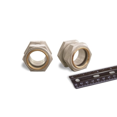 Oil-Rite Gasketed Wndw Sght Straight Thread - Straight w/Nut, 1 1/4in.-12, 1 1/2in., 100 PSI, Buna-N, 1in. B2394-5