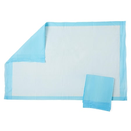 Medline Protection Plus Underpad, Light Absorbency, 23in x 36in, Blue, Quilted, Inner Packs of 25/Bag, 150PK MSC281229C