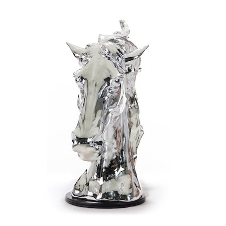 Homeroots 11" Silver Glass Figurine Tabletop Sculpture 284045