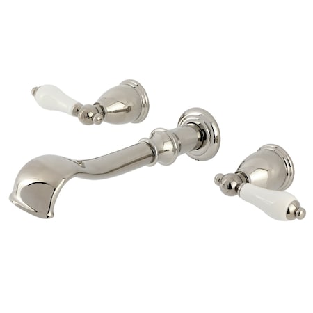 Kingston Brass Two-Handle Wall Mount Tub Faucet, Polished Nickel KS5026PL