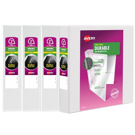 Avery Binder, Durable Clear View 3 Ring, PK4 79925