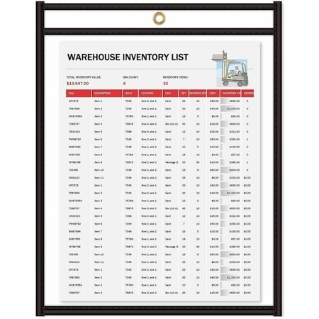 C-Line Products CLI46114 Shop Ticket Holder- Stitched- 11in.x14in.- Clear Vinyl 46114
