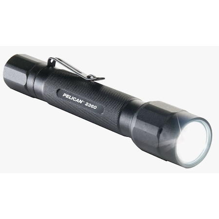 Pelican Flashlight, AA Battery, Black, Aluminum 2360B