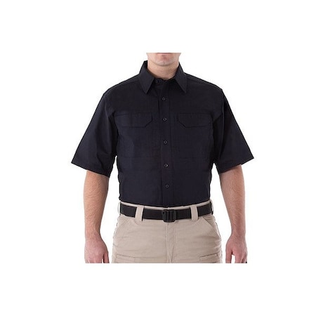 First Tactical Short Sleeve Shirt, 35% Cotton, 65% Polyester, Button, 2 Pocket(s), Midnight Navy, S 112007