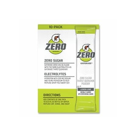 Gatorade G Zero Powder Stick, 0.10 oz Volume, 16.9 oz Yield, Lemon-Lime 308-05023