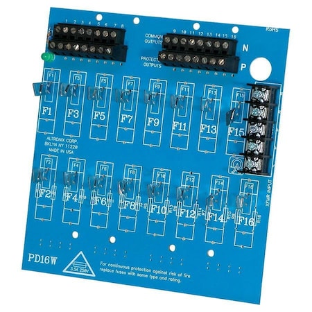 Altronix Power Dist Module 16 Output PTC PD16WCB