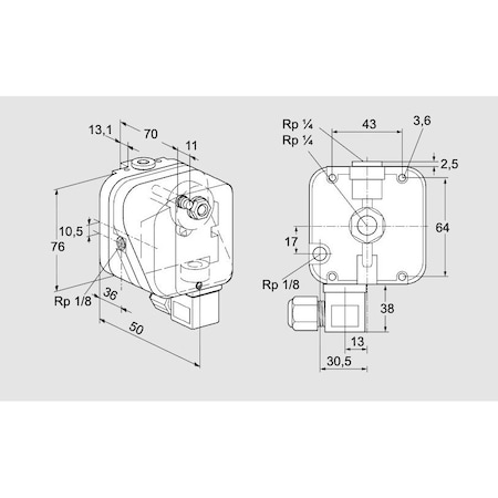 Honeywell Kromschroder SW, PRESS, GAS, DG 150H 6TA KS84447643