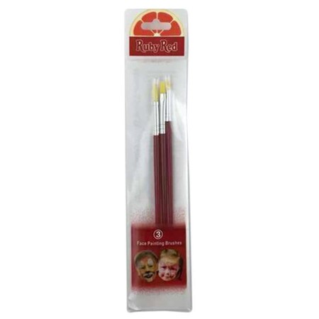 Ruby Red Paints Face Paint Brush Set, 3 Piece BRU3PACK