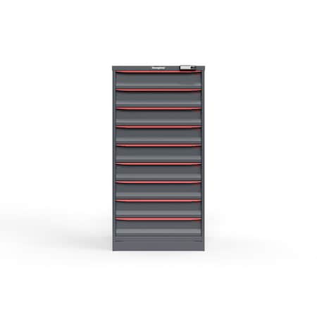 Strong Hold 9 drawer cabinet - (9x 5ft) - Red accents - E-Lock w/ Tracking S3060-PPTAS-0905DS