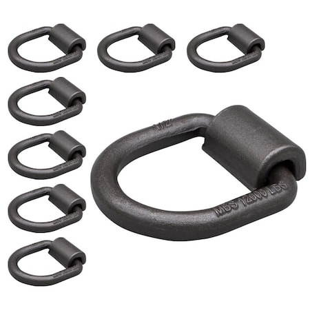 Mytee Products 1/2in Heavy Duty Weld-On Forged D Ring 12,000 Lbs, 8PK D-Ring12-Wx8