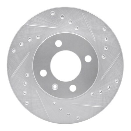 Dynamic Friction Co DFC Brake Rotor - Drilled and Slotted - Silver 631-74006R