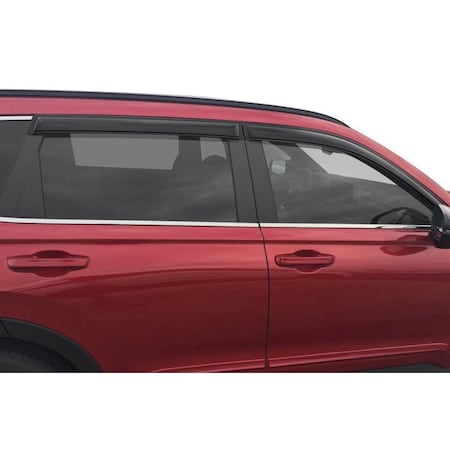 Ventshade Window Channel, Aerodynamic Design, Tape-On, Smoke, Acrylic, Set Of 4, With 3M Automotive Grade 94331