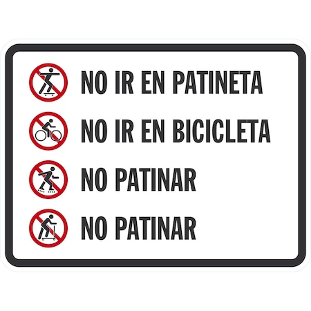 Lyle No Ir En Patineta No Ir En Bicicleta No Patinar No Patinar (, 24x18, Diamond Grade, White G-11815-DG_24x18