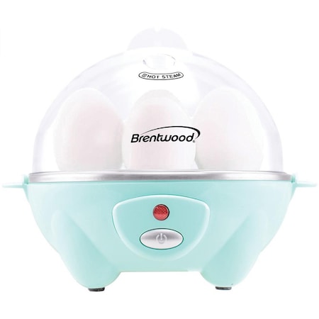 Brentwood Industries Electric 7 Egg Cooker with Auto Shut Off in Blue TS-1045BL