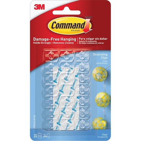 Command Clear Decorating Clips 20 Clips 24 Strips 17026CLR-ES-20PK