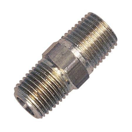Tru-Flate ADAPTER FITTING 1/4 Inch Male NPT x 1/4 Inch Male NPT; Straight; Brass; Single; Carded Packaging 21-505