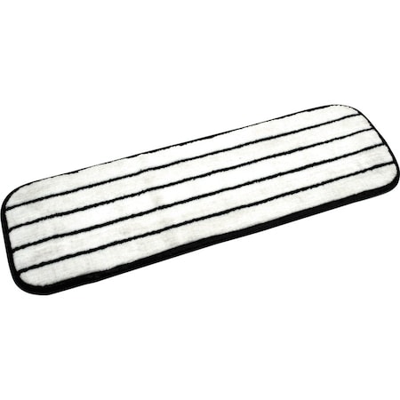 3M 18 in Flat Mop Pad, Hook-and-Loop Connection, Cut-End, White, Microfiber, PK10 55594