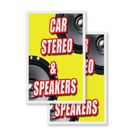 Signmission Car Stereo & Speakers, Vinyl Decals Only 24 Inch x 36 Inch, Vinyl Decal, 2PK DSB-2436-2PACK-Car Stereo & Speakers