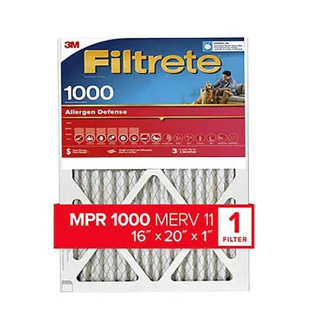 Filtrete Air Filter, 16 in L, 20 in W, 11 MERV, 1000 MPR 9800-4