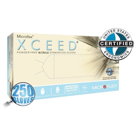 Ansell Healthcare Products MicroFlex Xceed Nitrile Gloves, Extra Small, 250 Gloves per Box, 10 Boxes per Case, 10PK 039200-XSCS