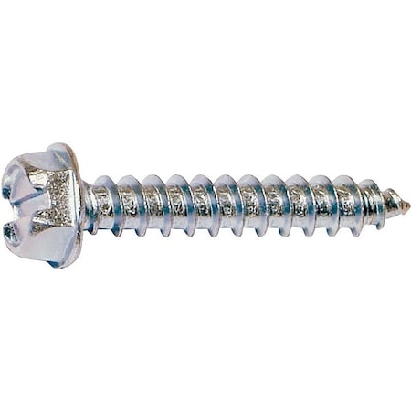 Midwest Fastener Sheet Metal Screw, #10 x 3/4 in, Zinc Plated Steel Hex Head Combination Hex/Slotted Drive 02936