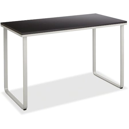 Safco Standing Desk Stand-Up Workstation, Laminated Wood, Black/Silver 1943BLSL