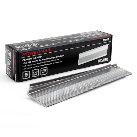 Powernail Collated Flooring Nail, 1-1/2 in L, 16, L-Head Head, 1000 PK L15016