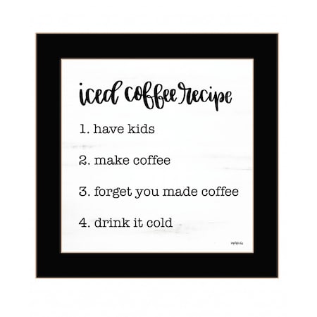Homeroots Iced Coffee Recipe 1 Black Framed Print Wall Art 416119