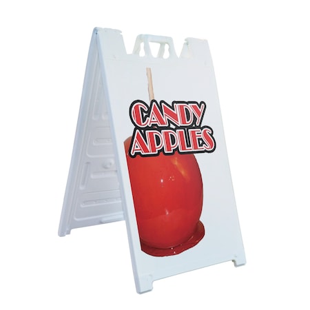 Signmission Candy Apples, A-Frame & 2 Decals Installed, Heavy-Duty Plastic Frame SBHD-D-2436-Candy Apples