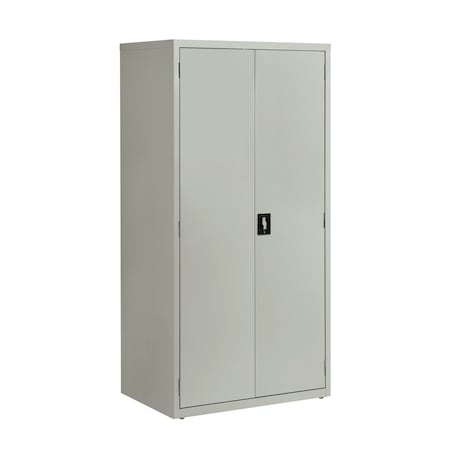 Hirsh Storage Cabinet, 72 in H, 36 in W, 24 in D, Recessed Twist, Keyed, Light Gray, 4 Shelves 22009