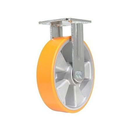 Vestil Polyurethane Rigid Caster 8 In. Diameter x 2 In. Width 1543 Lb. Capacity Orange/Silver CST-VE-8X2PUA-R