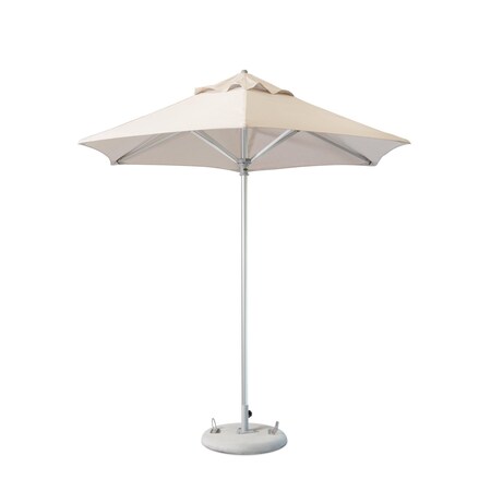 Homeroots 9' Ecru Polyester Round Market Patio Umbrella 554213