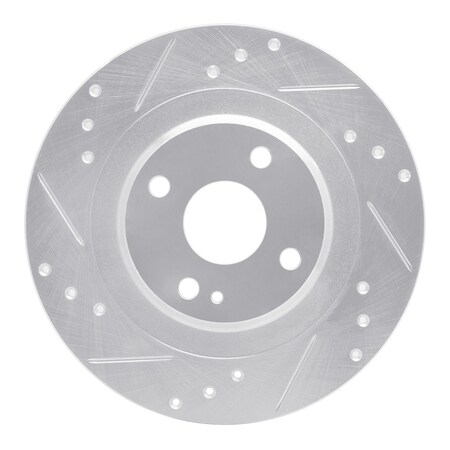 Dynamic Friction Co DFC Brake Rotor - Drilled and Slotted - Silver 631-80072L