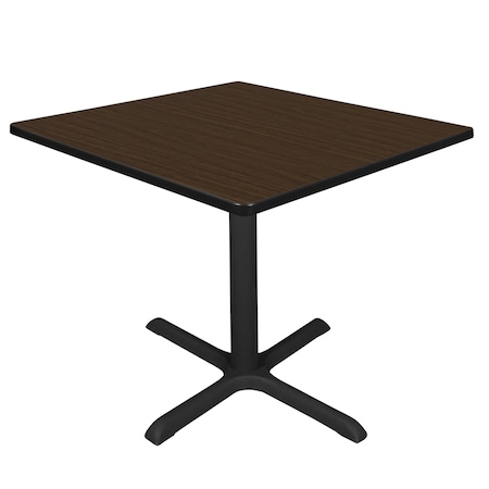 Regency Square Cain Medium X-Base Breakroom Table, 36 in W, 36 in L, Neo Walnut TB3636NW