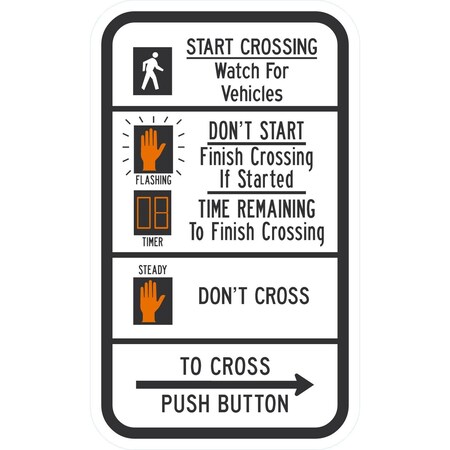 Lyle Start Crossing Watch for Vehicles, Don't Start Finish Crossi, 9x15, Engineer Grade, White G-17554-EG_9x15