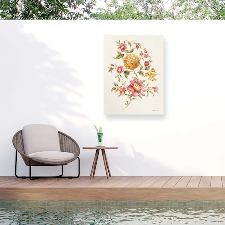 Trademark Fine Art Outdoor Canvas Art Danhui Nai Golden Flowers I Wall Art for Patios, or Gardens WAP33705-OC3547WR