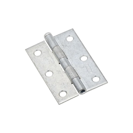 National Hardware Narrow Hinge, 3 in W Frame Leaf, 0.065 in Thick Frame Leaf, Steel, Zinc, Removable, Loose Pin N142-034