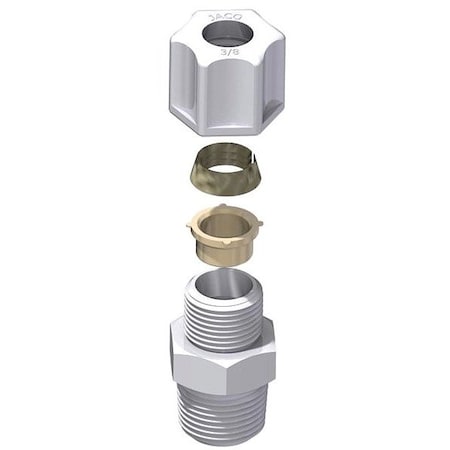 Jaco Compression Nuts, 23/32"L, White, PK5 C-PG-6MM