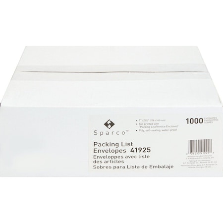 Sparco Pre-Labeled Packing Slip Envelope, PK1000 SPR41925