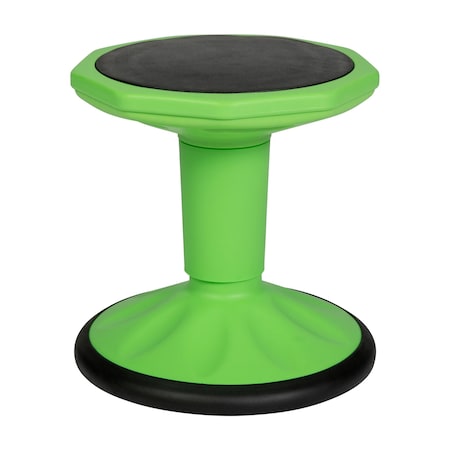 Flash Furniture Lucas Fixed Height Kids Flexible Active Stool w/Non-Skid Bottom in Green, 14in. Seat Height BFT-9001F-14-GRN-GG