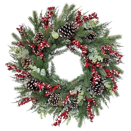 Puleo Asia Ltd Classic Snowy Wreath, 88 Tips, 24 in 312-4461-W24