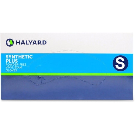 Halyard Disposable Gloves, 4.7 mil Palm, Vinyl, Powder-Free, S, 1000 PK, Clear 55031