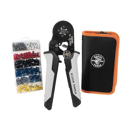 Klein Tools Hand Crimper Kit, 7 in L, Steel, 1.96 lb 34060