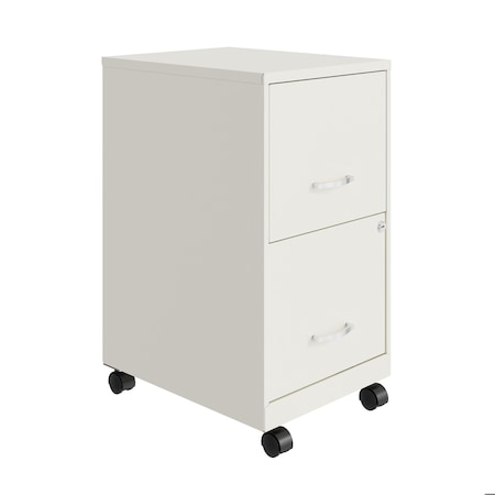 Space Solutions 14.25 in W 2 Drawer Mobile Vertical File Cabinet, Pearl White 24406