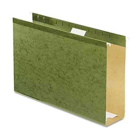 Pendaflex 3" Capacity Reinforced Hanging File Folders- Kraft- Legal- Standard Green- 25/Bx, 25PK 4153X3