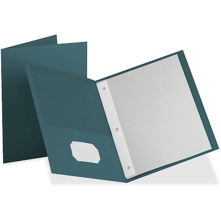 Tops Business Forms Oxford, Twin-Pocket Folders With 3 Fasteners, Letter, 1/2in Capacity, Teal, 25PK 57755